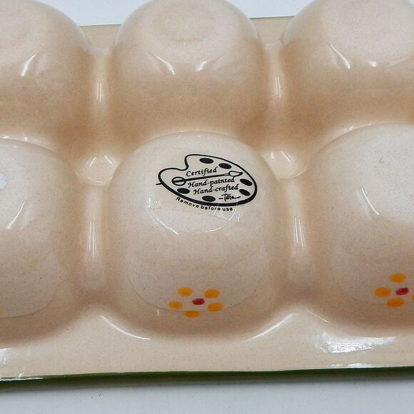 Temp-tations By Tara Old World Green 12-Count Fresh Egg Tray 13 Inch Storage - Picture 7 of 11